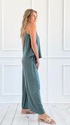 Effortlessly Chic Wide-Leg Pant and Tank Set- Jade-210 Loungewear/Sets-Zenana-Coastal Bloom Boutique, find the trendiest versions of the popular styles and looks Located in Indialantic, FL