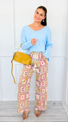 Waffle Winks Elastic Pants-170 Bottoms-DOE AND RAE-Coastal Bloom Boutique, find the trendiest versions of the popular styles and looks Located in Indialantic, FL