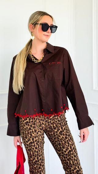 Signed with Love Italian Button Top