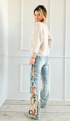 Boho Bloom Flare Jeans-170 Bottoms-SMOKE RISE RED-Coastal Bloom Boutique, find the trendiest versions of the popular styles and looks Located in Indialantic, FL