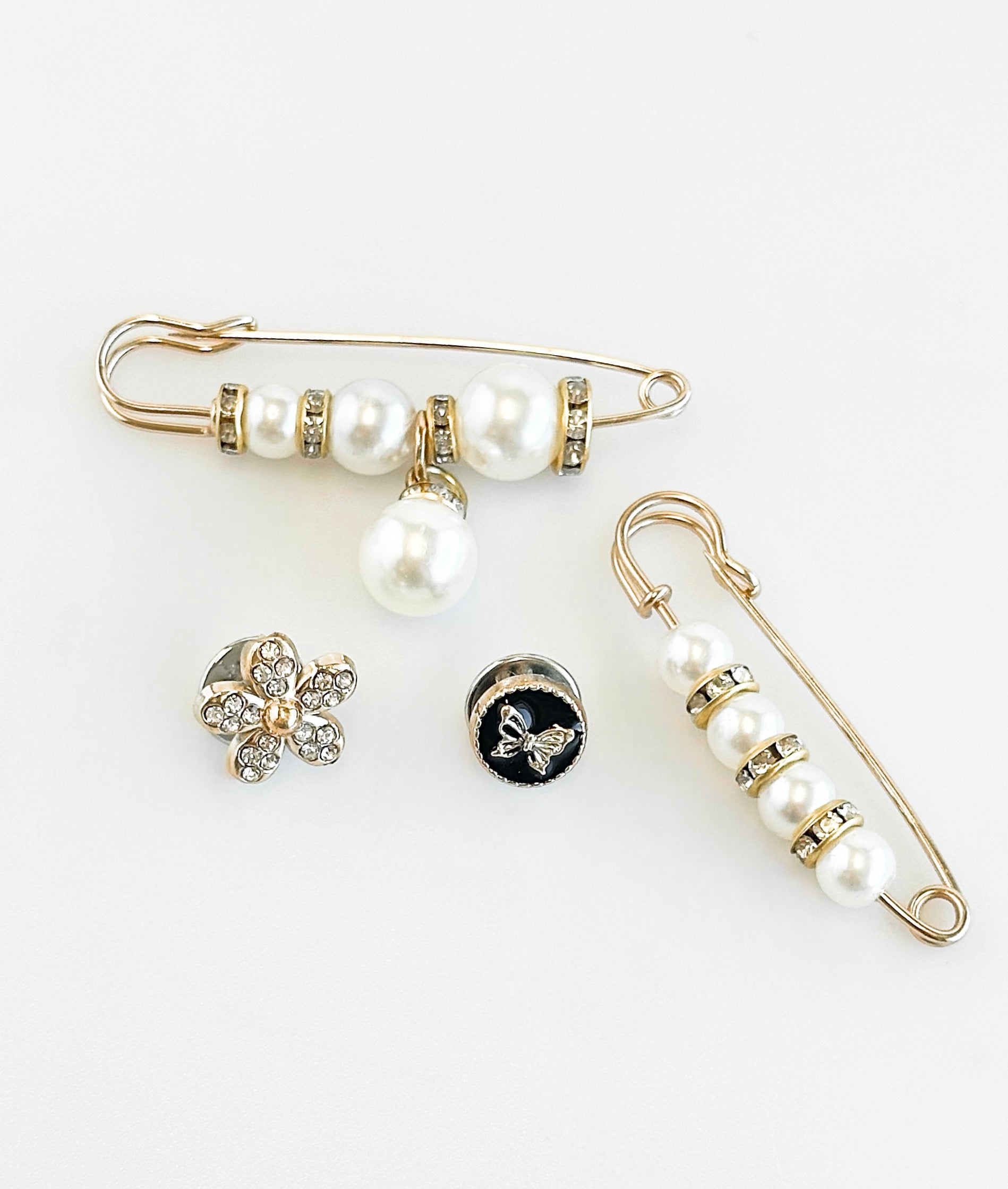 Charm Butterfly Blossom Safety Brooch Set-230 Jewelry-NYW-Coastal Bloom Boutique, find the trendiest versions of the popular styles and looks Located in Indialantic, FL