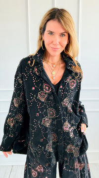 Ornate Charm Italian Corduroy Top-110 Long Sleeve Tops-TATTOO Z-Coastal Bloom Boutique, find the trendiest versions of the popular styles and looks Located in Indialantic, FL