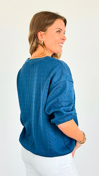 Bold Comfort Top - Teal-110 Short Sleeve Tops-Timing-Coastal Bloom Boutique, find the trendiest versions of the popular styles and looks Located in Indialantic, FL