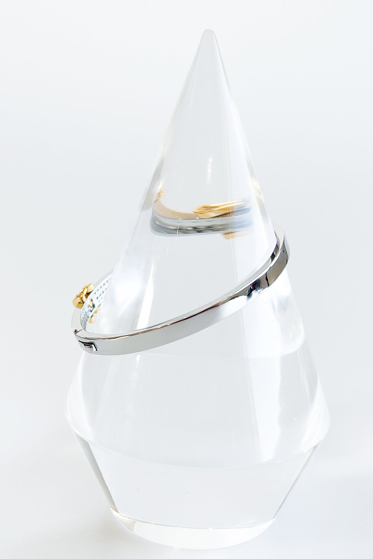 Two Tone CZ X Station Bangle Bracelet-230 Jewelry-AF Designs-Chasing Bandits/DARLING-Coastal Bloom Boutique, find the trendiest versions of the popular styles and looks Located in Indialantic, FL