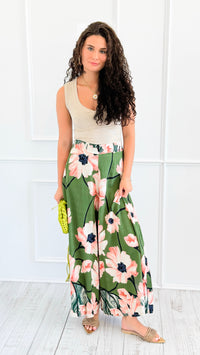Garden Escape Italian Palazzo Pant- Green-100 Pants-AZUL MONACO-Coastal Bloom Boutique, find the trendiest versions of the popular styles and looks Located in Indialantic, FL