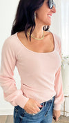 Try Me Out Top - Dusty Pink-130 Long Sleeve Tops-HYFVE-Coastal Bloom Boutique, find the trendiest versions of the popular styles and looks Located in Indialantic, FL