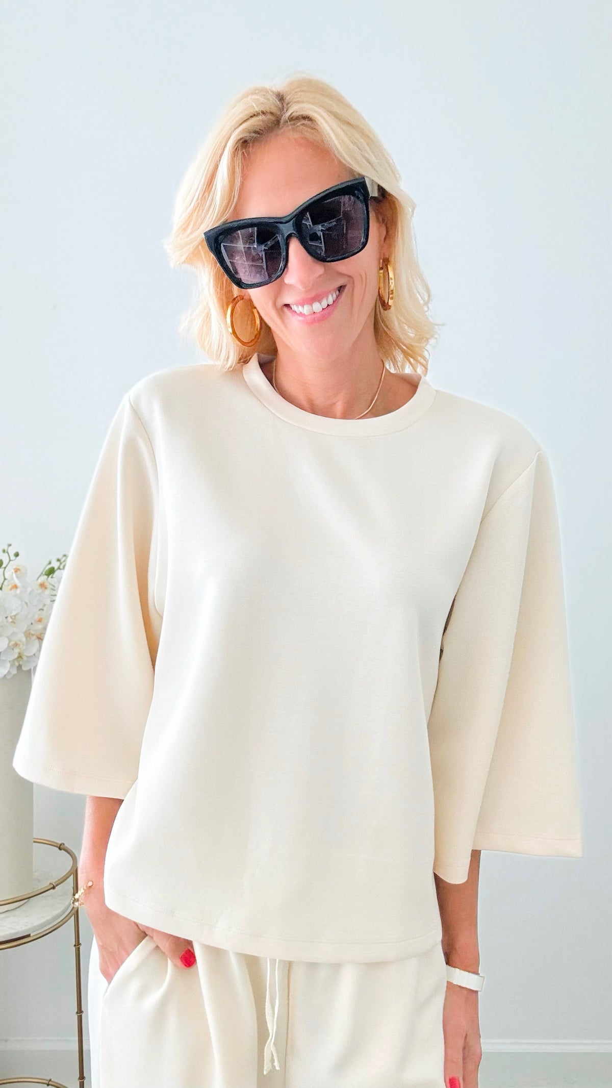 Versatile Modal Top - Eggshell-130 Long Sleeve Tops-Before You-Coastal Bloom Boutique, find the trendiest versions of the popular styles and looks Located in Indialantic, FL