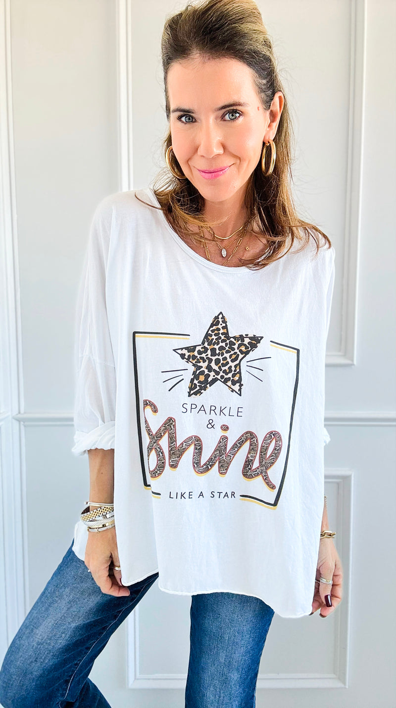 Sparkle & Shine Italian T-Shirt-100 Sleeveless Tops-Italianissimo-Coastal Bloom Boutique, find the trendiest versions of the popular styles and looks Located in Indialantic, FL