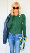 Poetry Club Knit Cardigan - Hunter-140 Sweaters-LOVE TREE-Coastal Bloom Boutique, find the trendiest versions of the popular styles and looks Located in Indialantic, FL