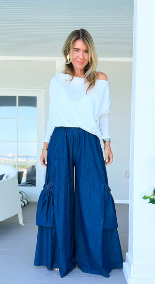 Denim Moon Big Pocket Italian Pants