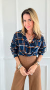 Rustic Plaid Button-Down Top-130 Long Sleeve Tops-Veveret-Coastal Bloom Boutique, find the trendiest versions of the popular styles and looks Located in Indialantic, FL