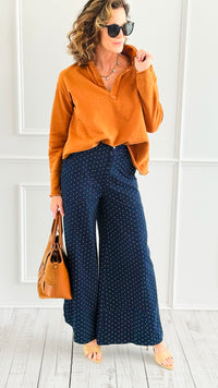 Dotted Debut Pant-170 Bottoms-DAVI & DANI-Coastal Bloom Boutique, find the trendiest versions of the popular styles and looks Located in Indialantic, FL