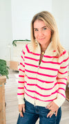 Harborline Luxe Zip Sweater-140 Sweaters-Rousseau-Coastal Bloom Boutique, find the trendiest versions of the popular styles and looks Located in Indialantic, FL