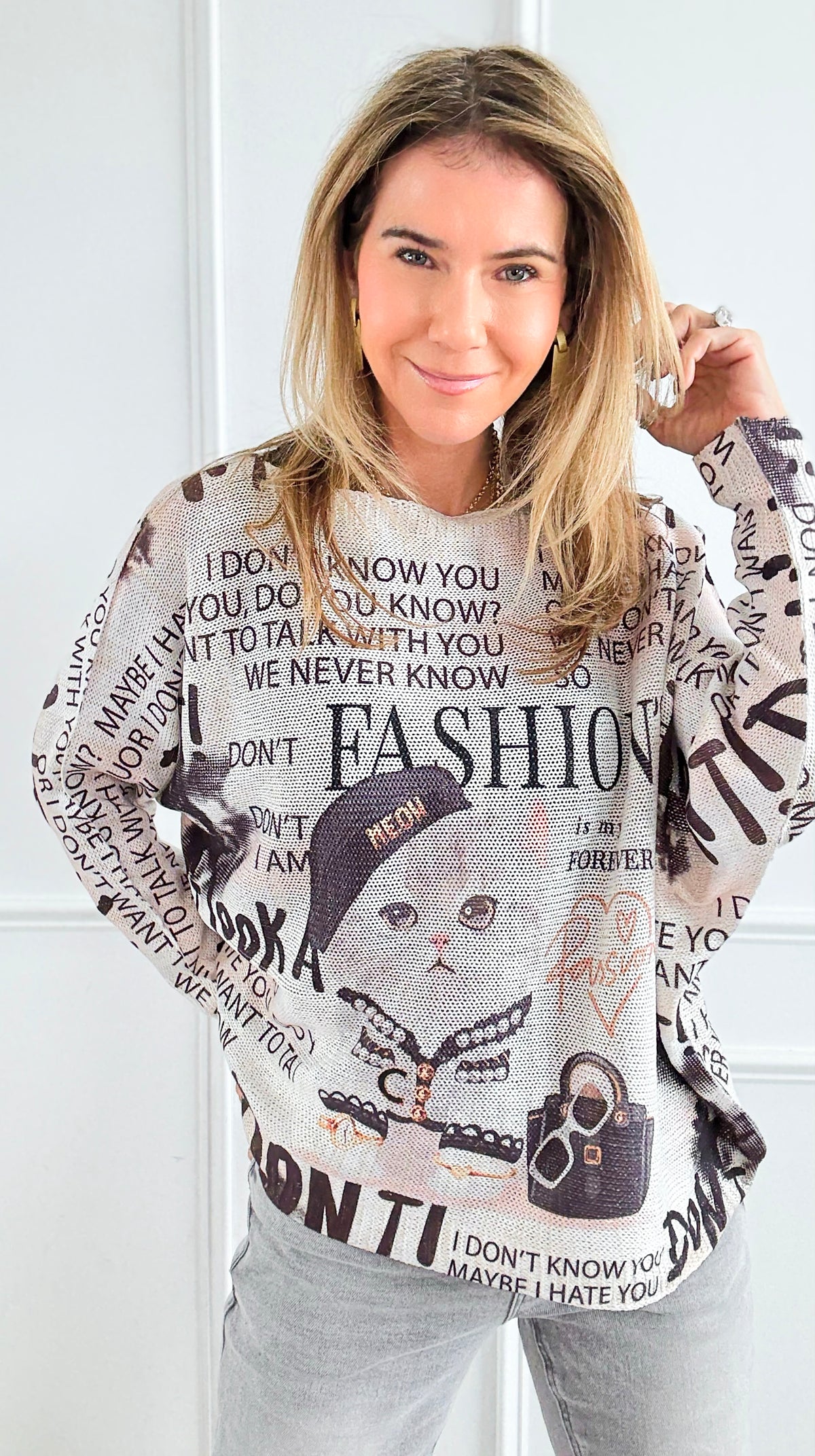 Forever Fashion Lurex St Tropez Knit-140 Sweaters-SORPRESA-Coastal Bloom Boutique, find the trendiest versions of the popular styles and looks Located in Indialantic, FL