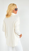 Slope & Style Italian Sweater- Ivory-140 Sweaters-Italianissimo-Coastal Bloom Boutique, find the trendiest versions of the popular styles and looks Located in Indialantic, FL