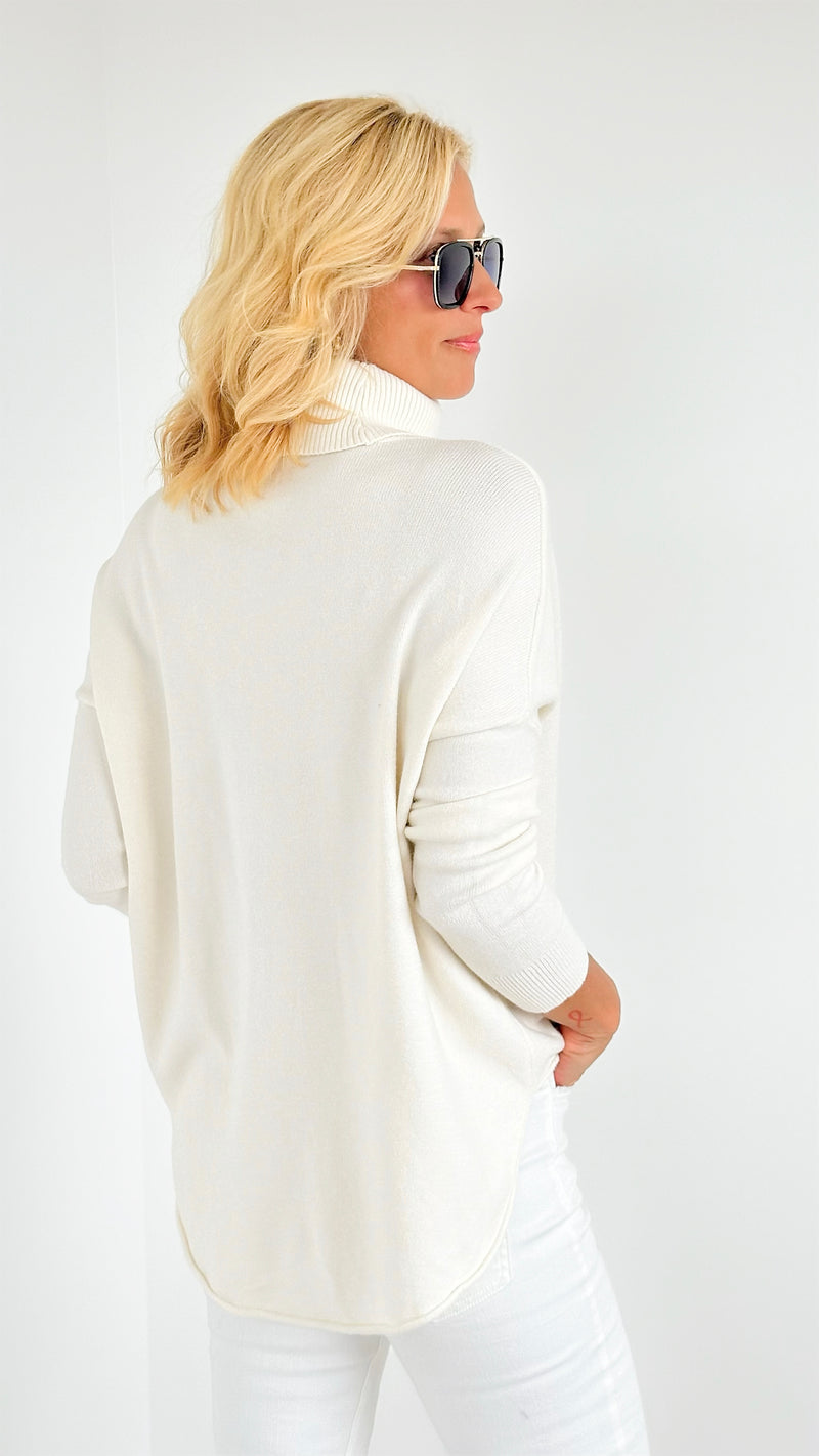 Slope & Style Italian Sweater- Ivory-140 Sweaters-Italianissimo-Coastal Bloom Boutique, find the trendiest versions of the popular styles and looks Located in Indialantic, FL