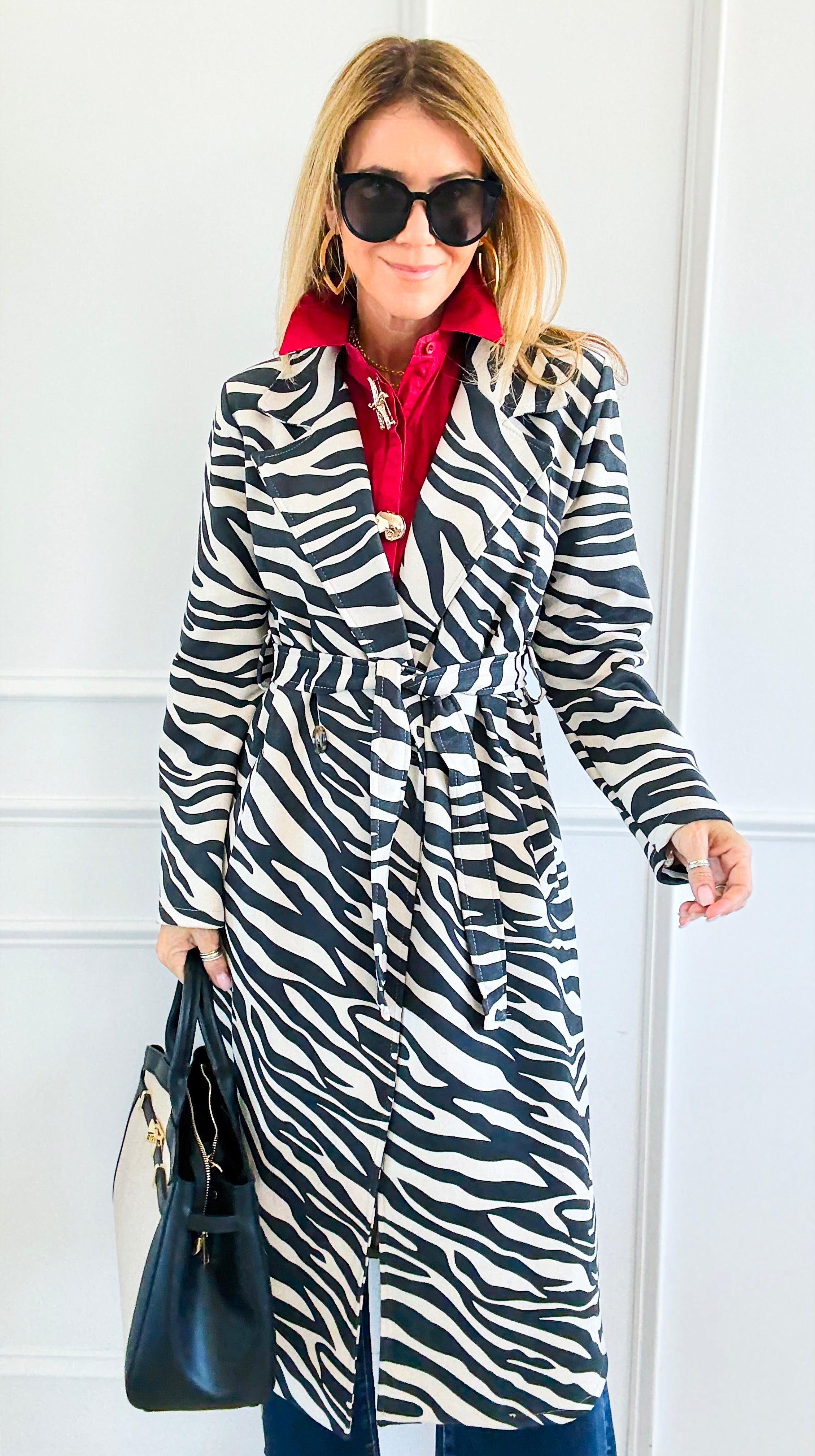 Milano Stripes Italian Coat-160 Jackets-BONITO SRL-Coastal Bloom Boutique, find the trendiest versions of the popular styles and looks Located in Indialantic, FL