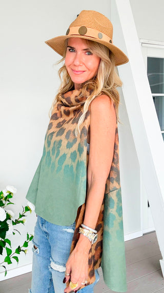 Modern Edge Printed Italian Top - Ombre Leopard