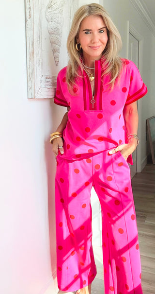 Polka Dot Wide Leg Pants