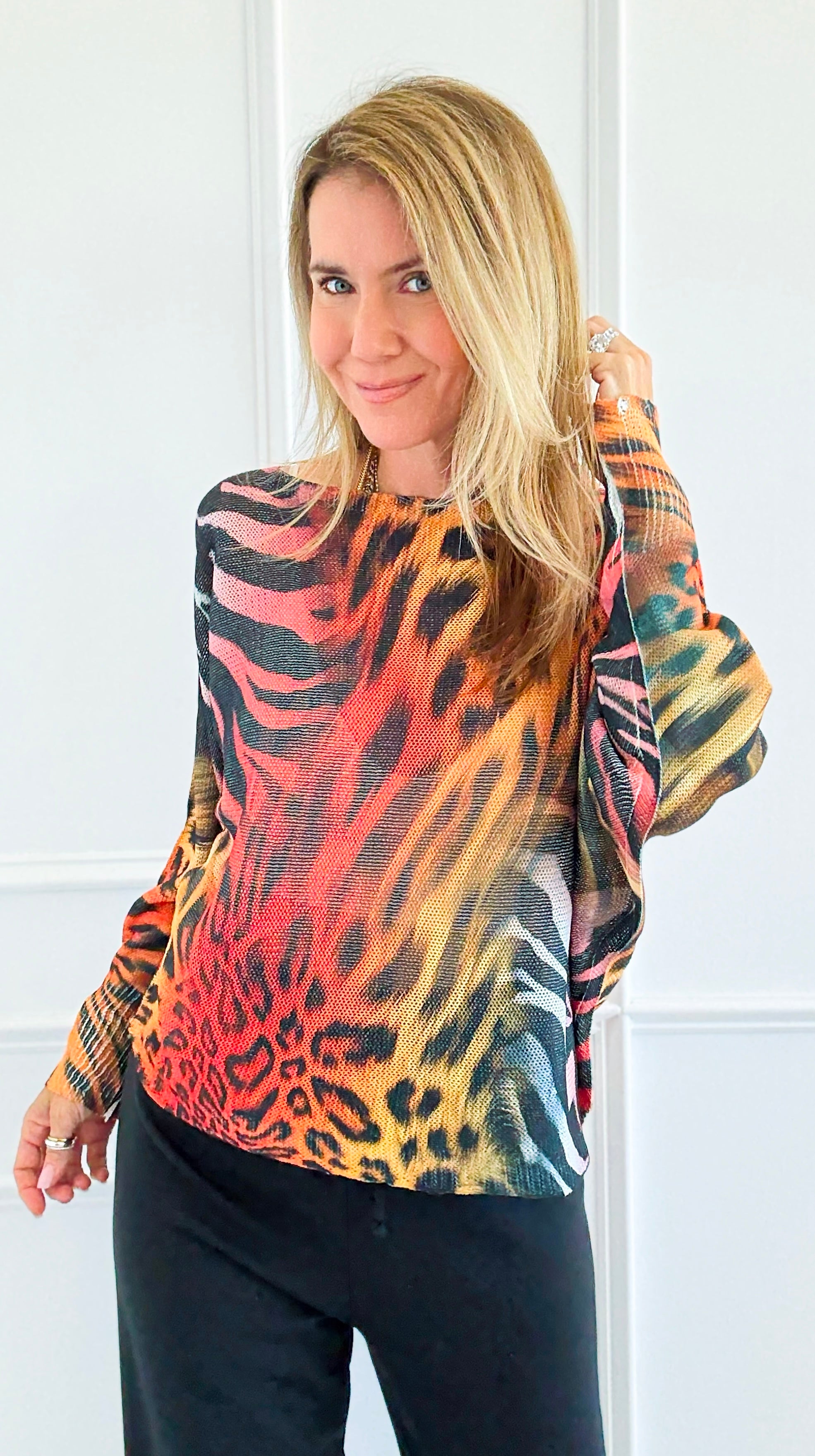 Untamed Allure Italian St Tropez Sweater-140 Sweaters-SORPRESA-Coastal Bloom Boutique, find the trendiest versions of the popular styles and looks Located in Indialantic, FL