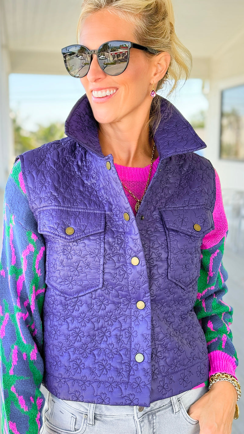 Quilted Florals Vest-150 Cardigans/Layers-Umgee-Coastal Bloom Boutique, find the trendiest versions of the popular styles and looks Located in Indialantic, FL