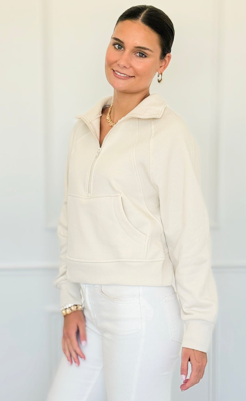 Mist Over Capri Sweatshirt - Sand Beige-130 Long Sleeve Tops-Zenana-Coastal Bloom Boutique, find the trendiest versions of the popular styles and looks Located in Indialantic, FL