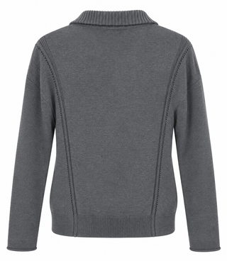 Half Zip Collared Sweater - Charcoal