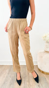 Pocket Comfort Casual Pants-170 Bottoms-EESOME-Coastal Bloom Boutique, find the trendiest versions of the popular styles and looks Located in Indialantic, FL