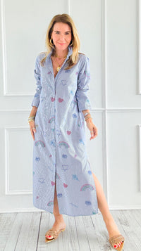 Whimsy Lines Italian Button Dress-200 Dresses/Jumpsuits/Rompers-JOY & LOVE-Coastal Bloom Boutique, find the trendiest versions of the popular styles and looks Located in Indialantic, FL