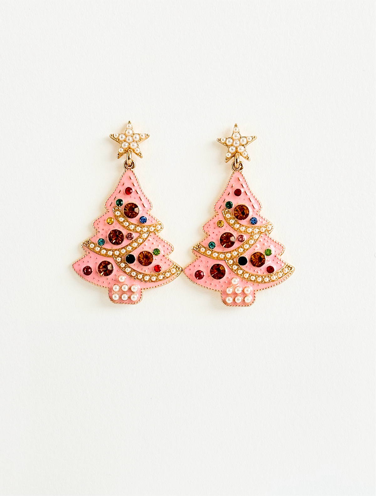 Christmas Tree Pearled Earrings-230 Jewelry-GS JEWELRY-Coastal Bloom Boutique, find the trendiest versions of the popular styles and looks Located in Indialantic, FL