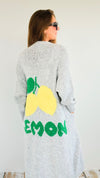 Lemon Italian Long Cardigan- Grey-150 Cardigan Layers-Italianissimo-Coastal Bloom Boutique, find the trendiest versions of the popular styles and looks Located in Indialantic, FL