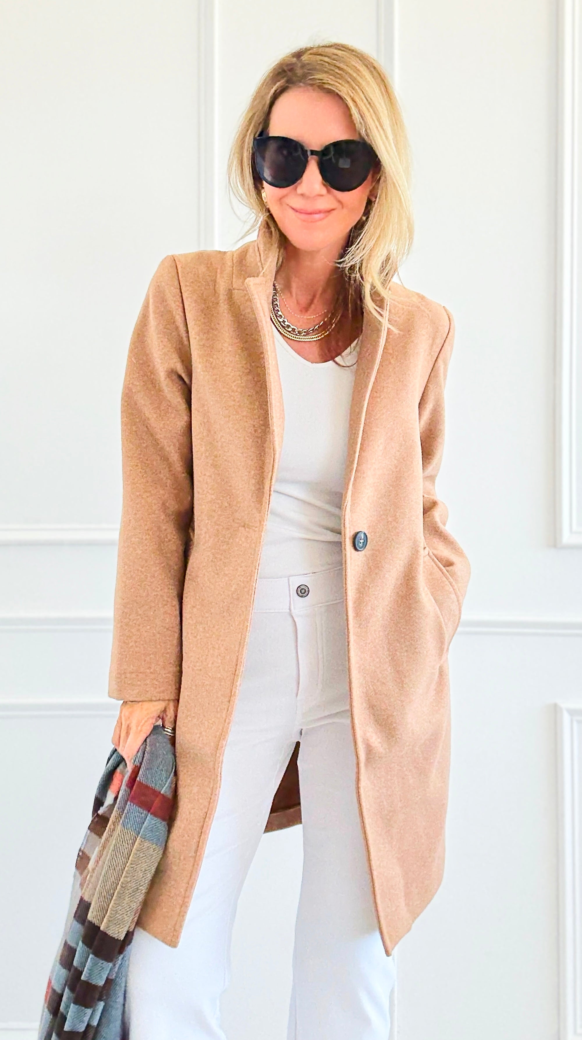 Effortlessly Refined Single Button Coat-160 Jackets-Love Tree Fashion-Coastal Bloom Boutique, find the trendiest versions of the popular styles and looks Located in Indialantic, FL