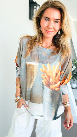 Bubbles & Fries Italian St Tropez Knit