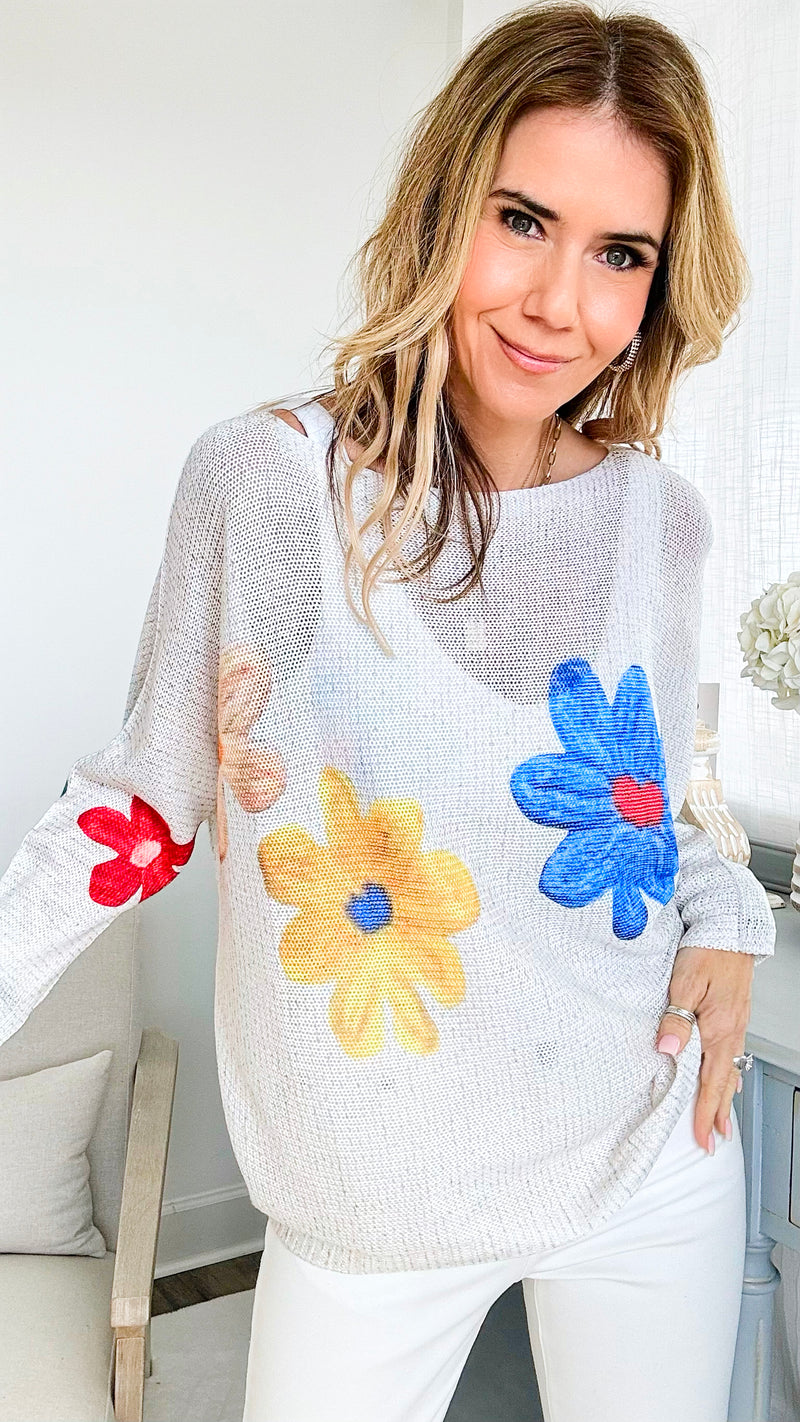 Bright Days Italian St Tropez Sweater-140 Sweaters-Italianissimo-Coastal Bloom Boutique, find the trendiest versions of the popular styles and looks Located in Indialantic, FL