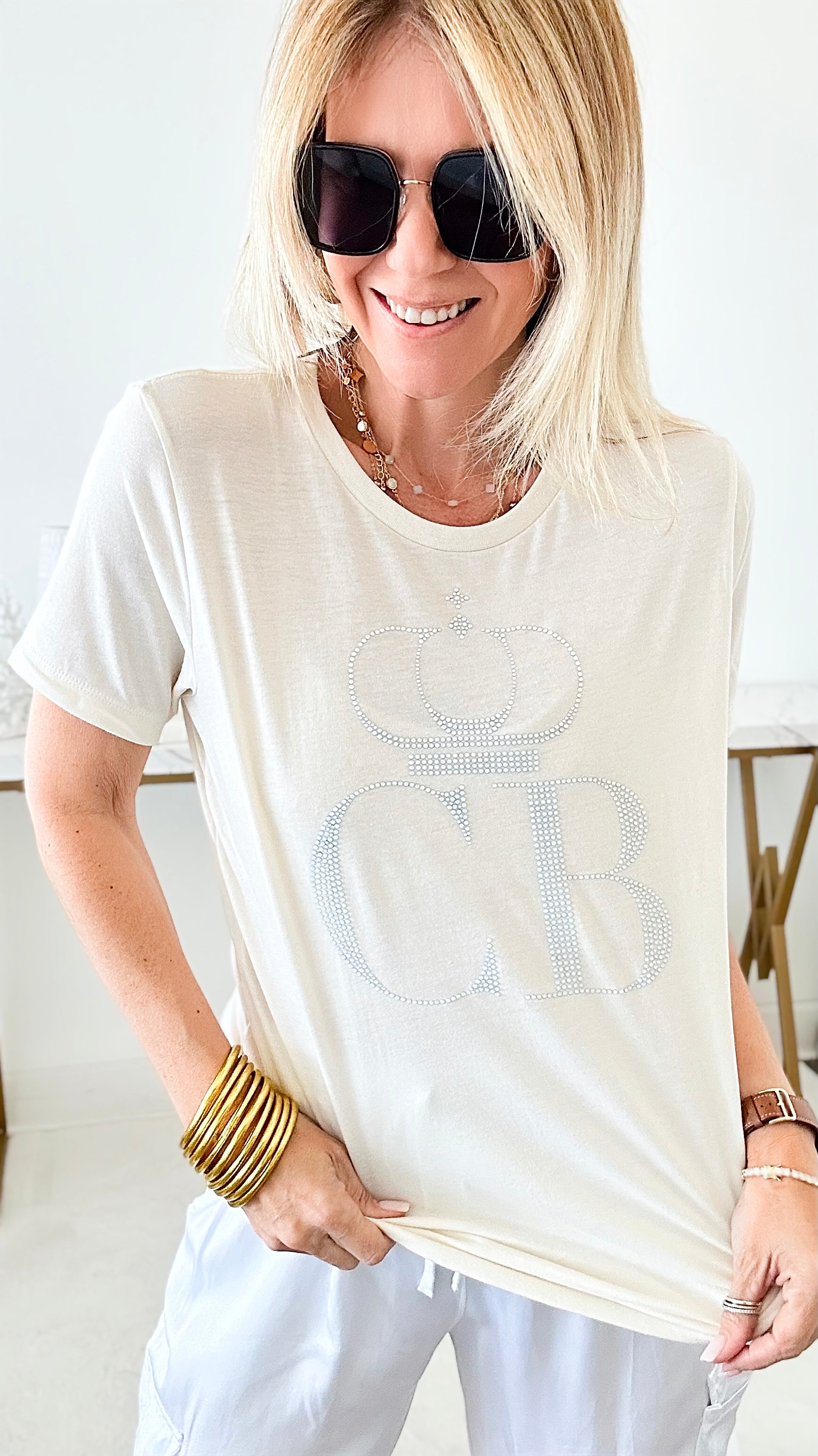 CB Crown Custom T-Shirt-110 Short Sleeve Tops-Holly-Coastal Bloom Boutique, find the trendiest versions of the popular styles and looks Located in Indialantic, FL