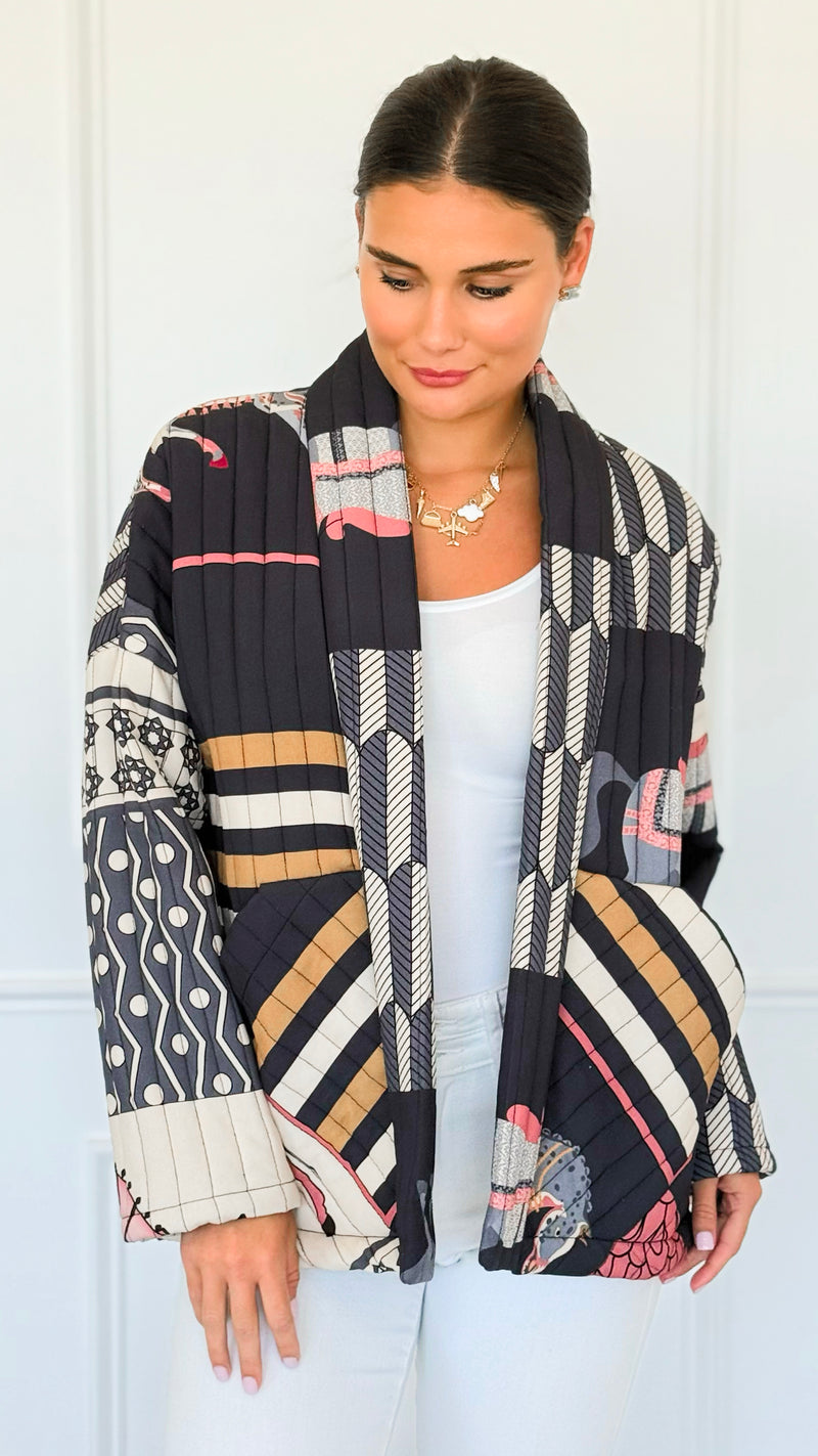 Carousel Dreams Italian Jacket- Dark-160 Jackets-K2-Coastal Bloom Boutique, find the trendiest versions of the popular styles and looks Located in Indialantic, FL
