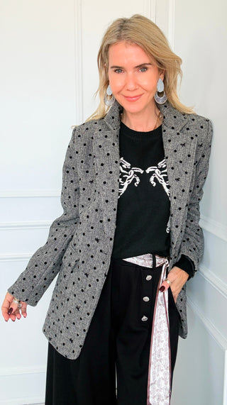 Dotted Darling Bow Italian Blazer