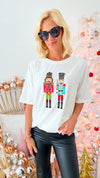 Sequin Nutcracker T-Shirt Dress/Tunic - White-200 Dresses/Jumpsuits/Rompers-Why Dress-Coastal Bloom Boutique, find the trendiest versions of the popular styles and looks Located in Indialantic, FL