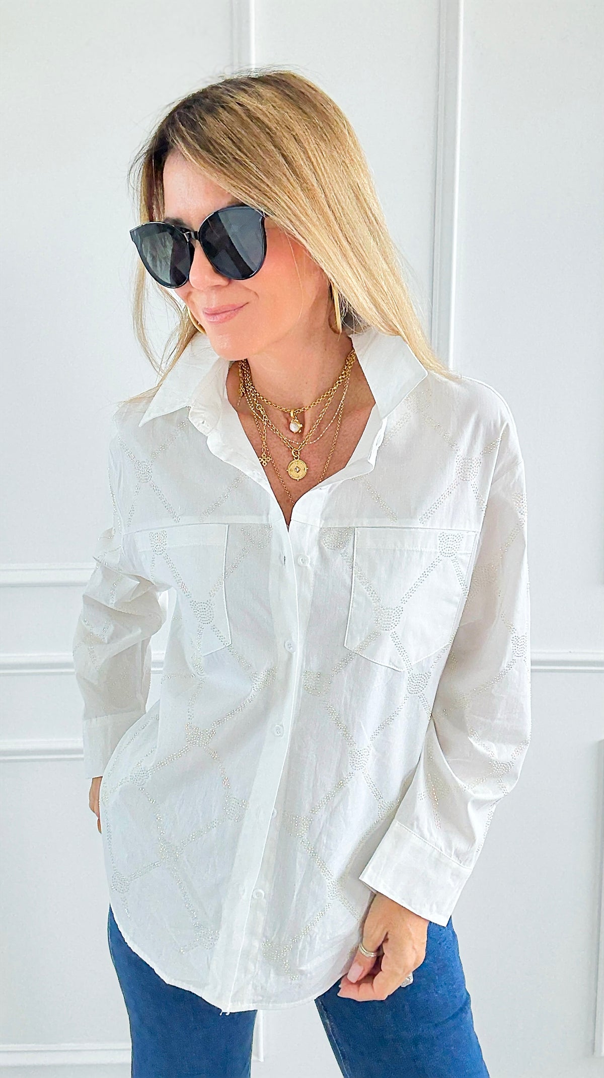 Subtle Sparkle Top-130 Long Sleeve Tops-PASTEL DESIGN-Coastal Bloom Boutique, find the trendiest versions of the popular styles and looks Located in Indialantic, FL