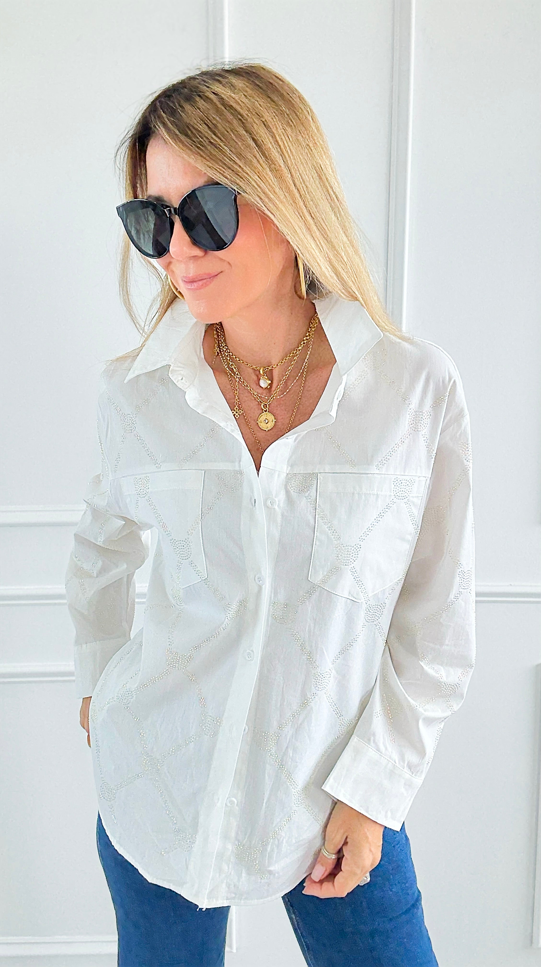 Subtle Sparkle Top-130 Long Sleeve Tops-PASTEL DESIGN-Coastal Bloom Boutique, find the trendiest versions of the popular styles and looks Located in Indialantic, FL