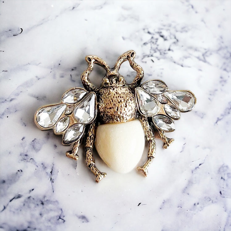Honey Rhinestone Brooch-260 Other Accessories-Darling-Coastal Bloom Boutique, find the trendiest versions of the popular styles and looks Located in Indialantic, FL