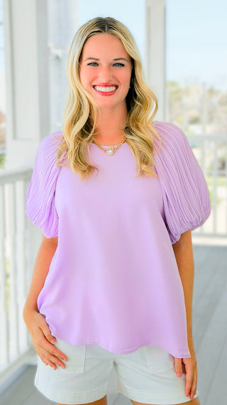 Everyday Ease Short Sleeve Top - Lavender