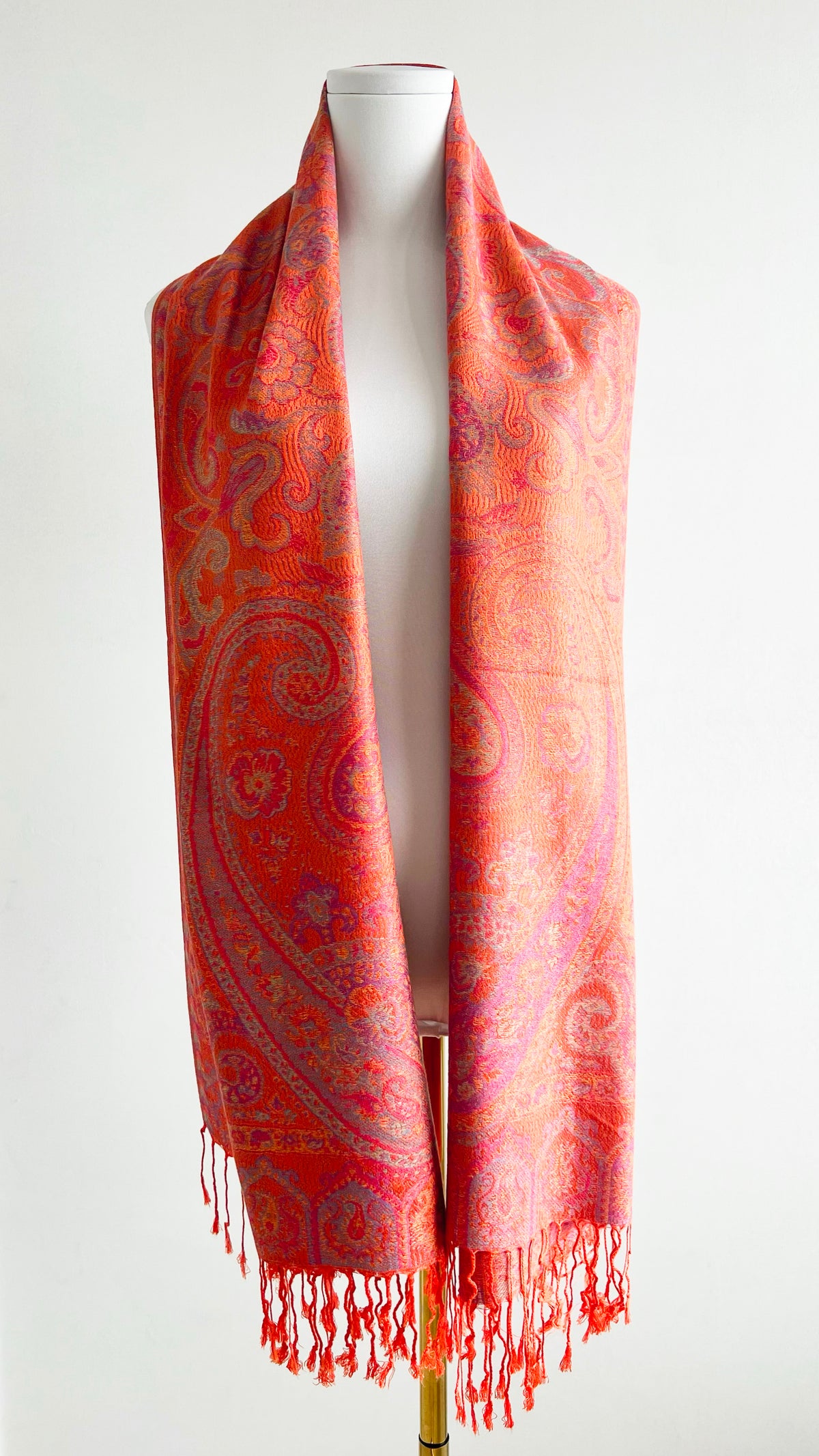Boho Printed Poncho Scarf - Orange-260 Other Accessories-Max Accessories-Coastal Bloom Boutique, find the trendiest versions of the popular styles and looks Located in Indialantic, FL