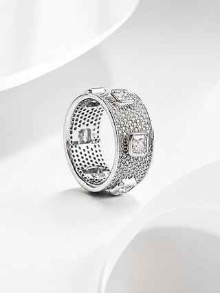 PRE ORDER-Sterling Silver Micropave Clear Band Ring