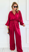 Slow Mornings Set - Burgundy-210 Loungewear/Sets-Jodifl-Coastal Bloom Boutique, find the trendiest versions of the popular styles and looks Located in Indialantic, FL