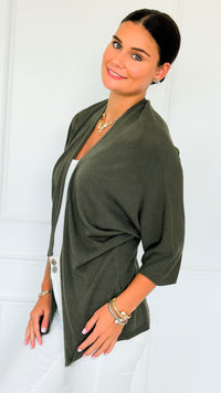 Sunday Italian Modal Cardigan- Olive-150 Cardigan Layers-Italianissimo-Coastal Bloom Boutique, find the trendiest versions of the popular styles and looks Located in Indialantic, FL