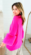 Fabulous Fur Sweater- Fuchsia-140 Sweaters-DEEP PINK-Coastal Bloom Boutique, find the trendiest versions of the popular styles and looks Located in Indialantic, FL