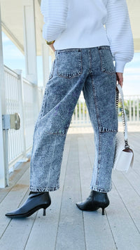 Dreamscape Drawstring Wide Leg Pants-190 Denim-LovLov-Coastal Bloom Boutique, find the trendiest versions of the popular styles and looks Located in Indialantic, FL