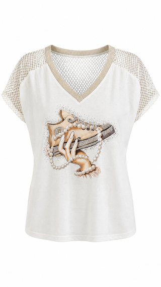 Sneaker & Sparkle Italian Lace - Up Top