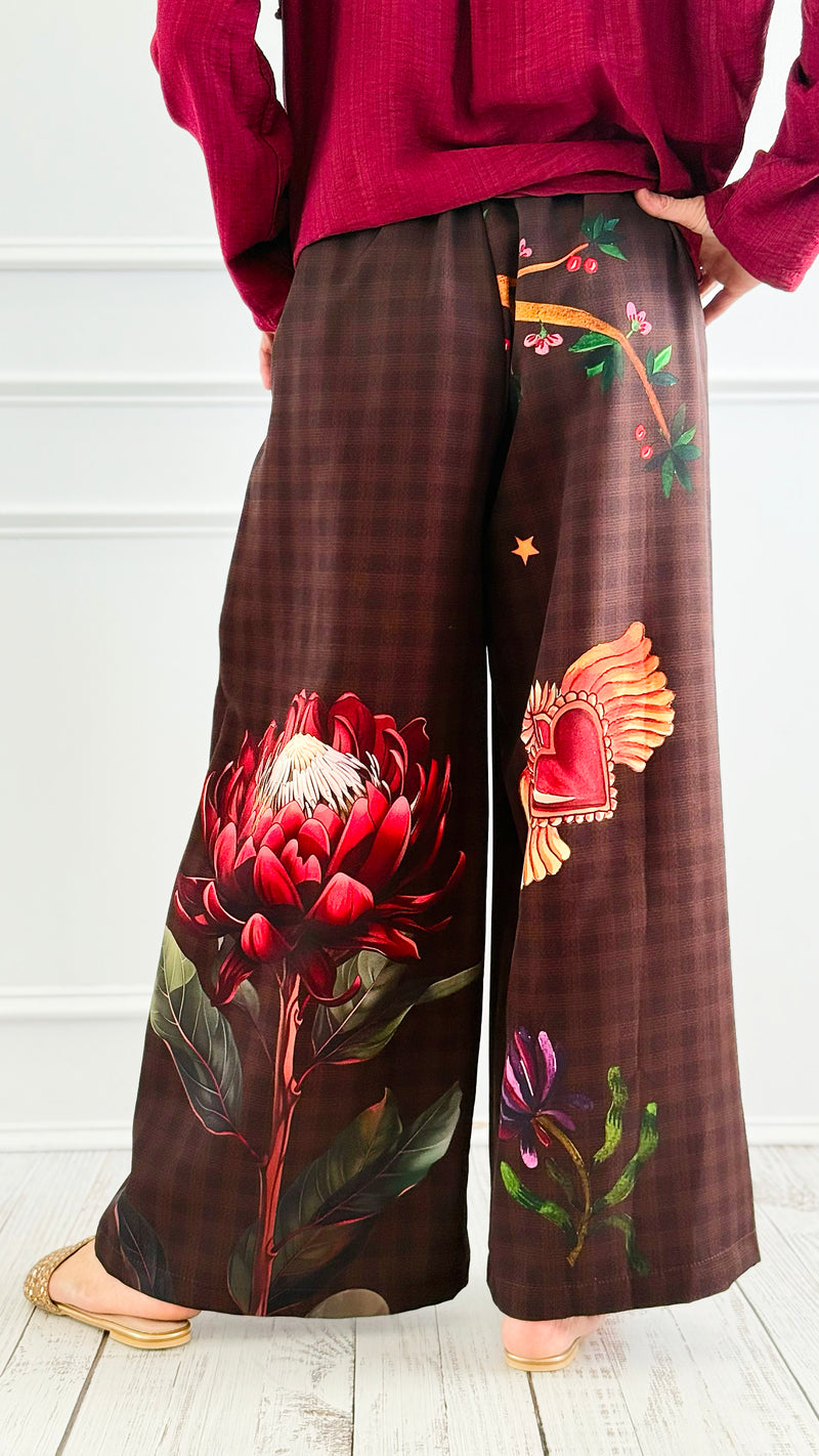 Blooming Heart Italian Pants-100 Pants-TATTOO Z-Coastal Bloom Boutique, find the trendiest versions of the popular styles and looks Located in Indialantic, FL